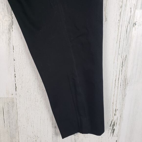 Talbots Side Zip Cropped Black Flat Front Slim Fit Dress Pants Women's Size 14 - Picture 9 of 9